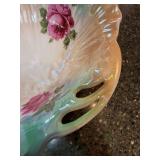 Silesia Germany Porcelain Rose Luster Handled Serving Bowl Vintage Silesia Germany Porcelain Rose Luster Handled Serving Bowl Vintage