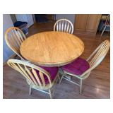 Oak Round Pedestal Dining Table Set with 4 Chairs 42in Good Oak Round Pedestal Dining Table Set with 4 Chairs 42in Good