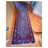 Vintage Oriental Style Runner Rug Red Blue Medallion 32in Wide Vintage Oriental Style Runner Rug Red Blue Medallion 32in Wide