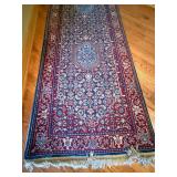 Vintage Oriental Style Runner Rug Red Blue Medallion 32in Wide Vintage Oriental Style Runner Rug Red Blue Medallion 32in Wide