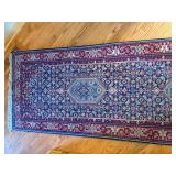 Vintage Oriental Style Runner Rug Red Blue Medallion 32in Wide Vintage Oriental Style Runner Rug Red Blue Medallion 32in Wide