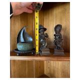 Vintage Bronze Metal Cherub Figural Bookends & Bowl Centerpiece 3 Pc Lot