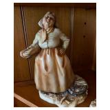 A. Borsato Italian Figural Porcelain Fisherfolk Statues Pair Vintage