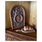 Antique Style Carved Wood Decorative Panels Lot of 3 Relief Plaques