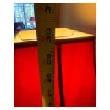 Brass Tone Table Lamp w/ Red Fabric Shade Approx 30 in Tested