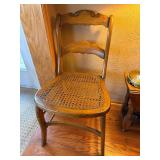 Vintage French Provincial Ladder Back Rush Seat Side Chair 33in