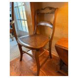 Vintage French Provincial Ladder Back Rush Seat Side Chair 33in