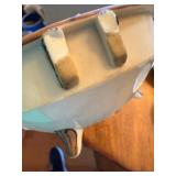 Vintage Hand Painted Floral Ceramic Footed Bowl w Handle Unmarked