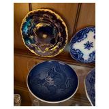 Mixed Vintage Porcelain Plate Lot B&G Willow Cauldon Ridgway 5 Pc