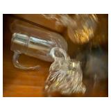 3 Pc Cut Glass Crystal Pitcher Creamer Cruet Decanter Lot