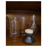 Mixed Glass Vases Hurricane Shade Candle Holder Decor Lot Used