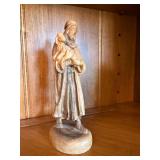 Hand Carved Wood Good Shepherd Jesus Figure 6in Religious Statue