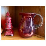 Vintage Cast Iron Lighthouse Still Bank Red Paint Decorative Bank