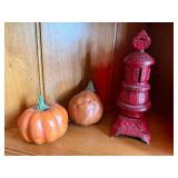 Vintage Cast Iron Lighthouse Still Bank Red Paint Decorative Bank