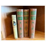4 Vintage Hardcover Books Poe Ben-Hur Treasure Island Burgess Lot