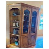 Traditional Wood Entertainment Center Wall Unit Bookcase Cabinet