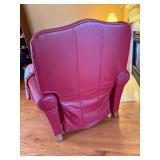 Red Leather Club Armchair Rolled Arms Accent Chair 39x33x37