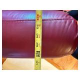 Red Leather Club Armchair Rolled Arms Accent Chair 39x33x37