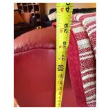 Red Leather Club Armchair Rolled Arms Accent Chair 39x33x37