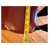 Red Leather Club Armchair Rolled Arms Accent Chair 39x33x37