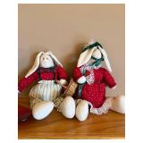 Decorative Home Decor Lot Rabbits Glass Votives Red Oval Platter