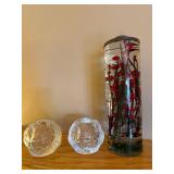 Pair Kosta Boda Art Glass Ice Votive Candle Holders Sweden Label