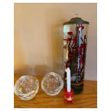 Pair Kosta Boda Art Glass Ice Votive Candle Holders Sweden Label