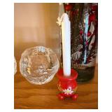 Pair Kosta Boda Art Glass Ice Votive Candle Holders Sweden Label