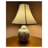 Porcelain Ginger Jar Table Lamp Chinoiserie Floral 24-25in Working