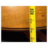 Vintage Oval Wood Parlor Lamp Table w/ Casters 34x25x29 Good