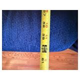 Blue Upholstered Sofa & Loveseat Set w/ Contrast Piping, Used