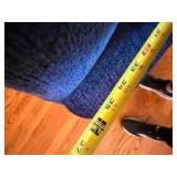 Blue Upholstered Sofa & Loveseat Set w/ Contrast Piping, Used