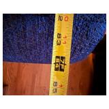 Blue Upholstered Sofa & Loveseat Set w/ Contrast Piping, Used