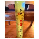 Vintage Oval Oak Folding Coffee Table w Handles Brass Hinges