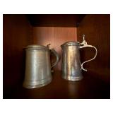 Vintage Pewter Tankards Stein Mugs Mixed Lot of 4 Germany Ireland