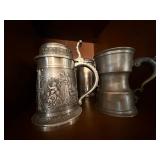 Vintage Pewter Tankards Stein Mugs Mixed Lot of 4 Germany Ireland