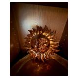 Vintage Copper Decor Lot Tray Kettle Sun Wall Hanging Patina