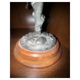 1991 VHR Pewter Canada Geese Sculpture on Wood Base Figurine