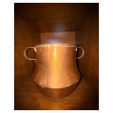Vintage Hammered Copper Pot Cachepot Jardiniere w/ Handles Unmarked