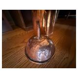 Vintage Hammered Copper Coal Hod Ash Bucket w Iron Handle & Funnel