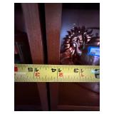 Pair of Tall Narrow Wood Bookcase Display Shelves Dark Finish