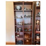 Pair of Tall Narrow Wood Bookcase Display Shelves 71x15x11 Used