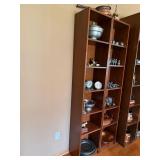 Pair of Tall Narrow Wood Bookcase Display Shelves 71x15x11 Used