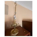 Vintage Brass Bouillotte Style Table Lamp Base 2 Arm Untested