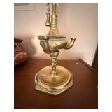 Vintage Brass Bouillotte Style Table Lamp Base 2 Arm Untested