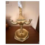 Vintage Brass Bouillotte Style Table Lamp Base 2 Arm Untested