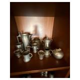 Vintage Pewter Hollowware Lot Tankards Cups Lidded Pot 10 Pc Vintage Pewter Hollowware Lot Tankards Cups Lidded Pot 10 Pc