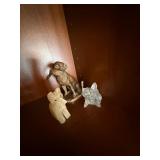 3 Pc Dog Figurine Lot Brass Retriever Frosted Glass Stone Scotty 3 Pc Dog Figurine Lot Brass Retriever Frosted Glass Stone Scotty