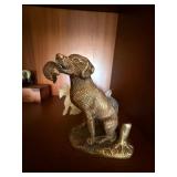 3 Pc Dog Figurine Lot Brass Retriever Frosted Glass Stone Scotty 3 Pc Dog Figurine Lot Brass Retriever Frosted Glass Stone Scotty