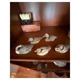 Set of 5 Duck Goose Bird Figurines Hand Painted Resin Carved Decor Set of 5 Duck Goose Bird Figurines Hand Painted Resin Carved Decor